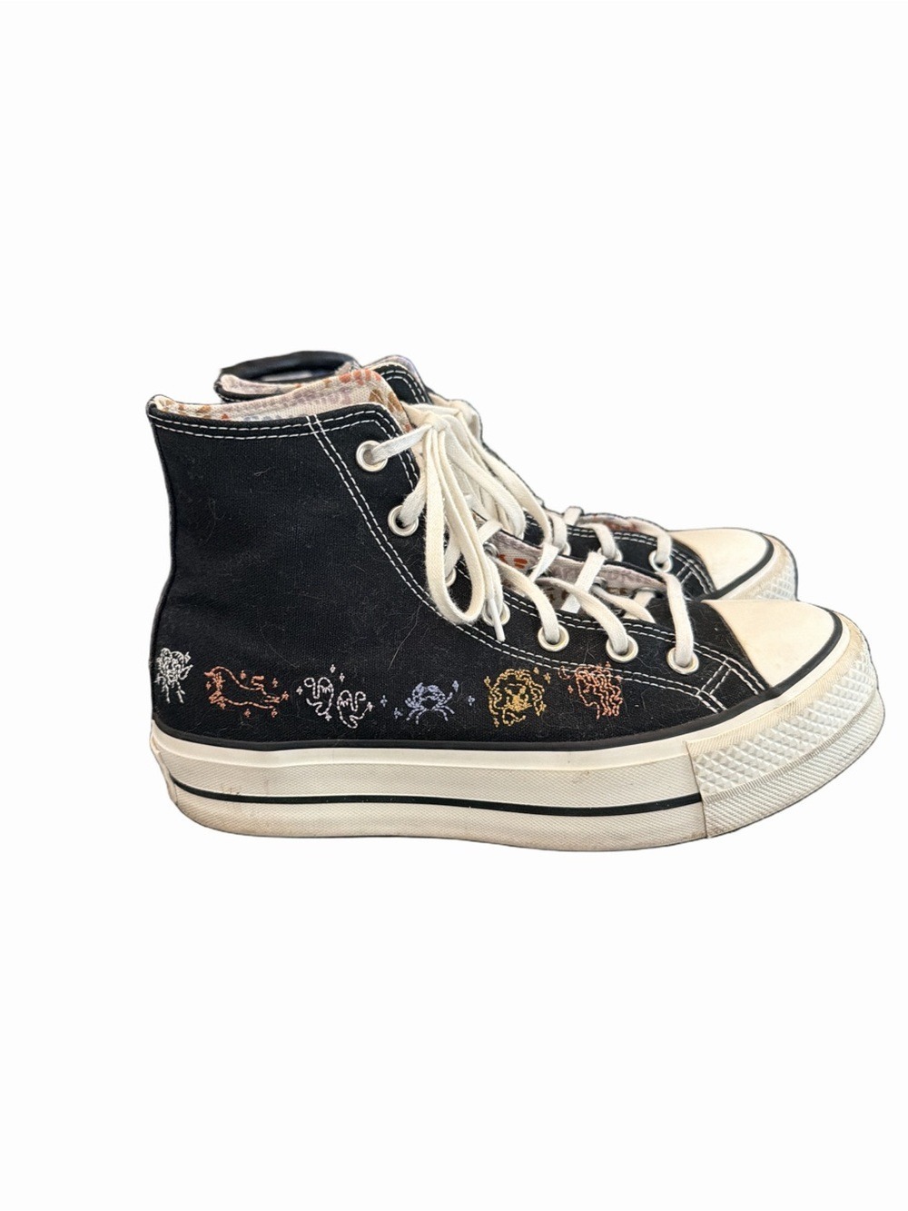 Women's Converse Chuck Taylor Black High-Top Lift Platform "Mystic World" shoes
